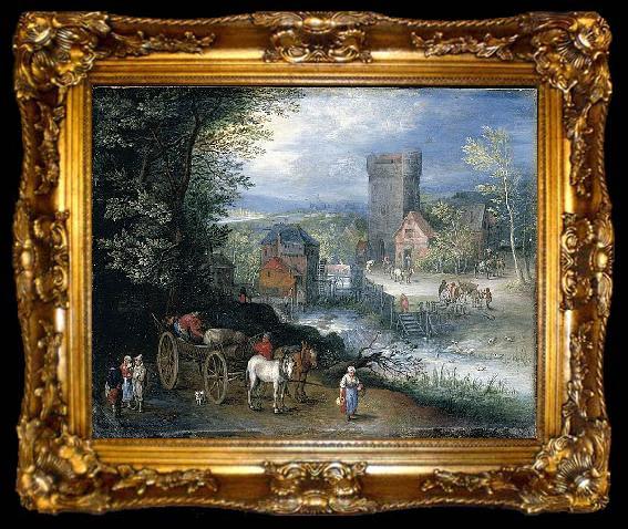 framed  Pieter Gijsels River Landscape, ta009-2